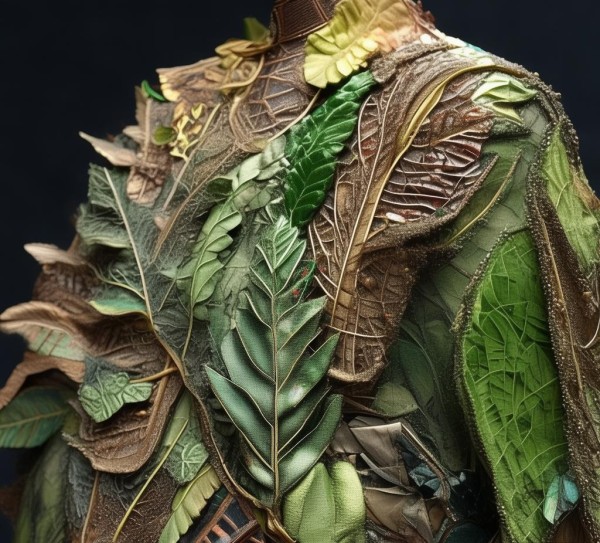树叶灵感的3D服装设计，从自然到工业的创新